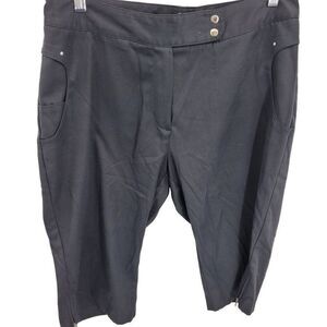 Swing Bette Court Tanya Fit Capri Golf Pants 12 Black High Rise Straight Pockets